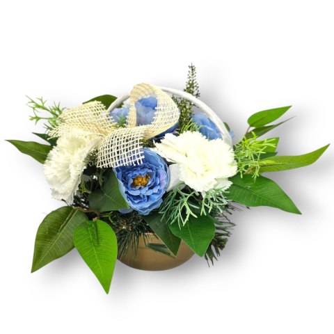 MAŁY STROIK NA CMENTARZ KWIATY NA GRÓB POMNIK MISA Z OBCIĄŻENIEM