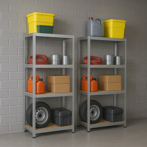 Regał magazynowy 4 poziomy 174x80x40 150 kg srebrny