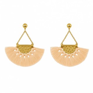 KOLCZYKI KOŁA FRĘDZLE CHWOST CZERWONE K646PR