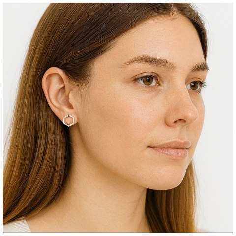 Kolczyki delikatne wielokąty, delikatne srebrne K314S