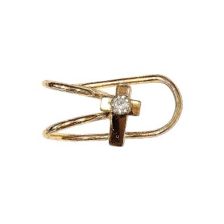 Kolczyki nausznica złoty krzyżyk cyrkonią K691WZ3Z