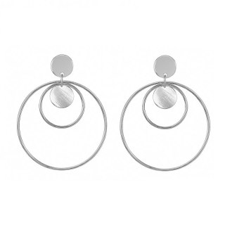 Kolczyki srebrne koła potrójne, sztyft K928S