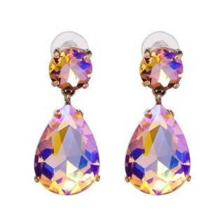 Kolczyki wiszące kryształki krem K1002K