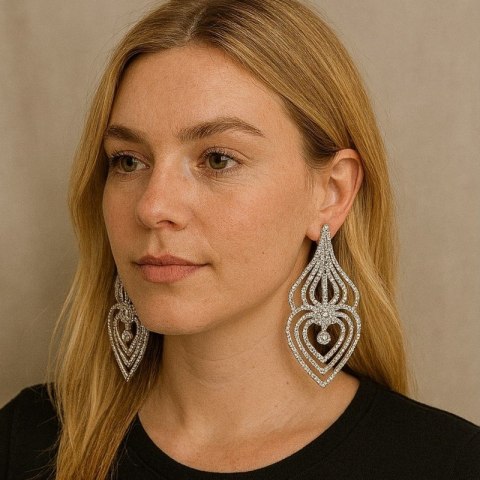 Kolczyki wiszące kryształki srebrne K979S