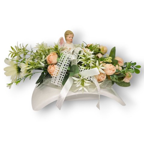 MAŁY STROIK Z ANIOŁKIEM NA CMENTARZ KWIATY NA GRÓB POMNIK GROBEK DZIECKA