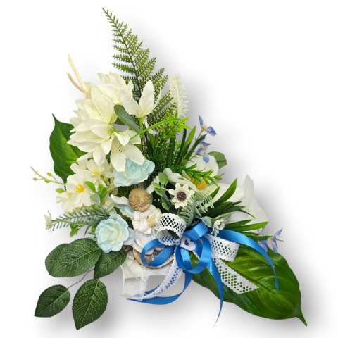 MAŁY STROIK Z ANIOŁKIEM NA CMENTARZ KWIATY NA GRÓB POMNIK GROBEK DZIECKA