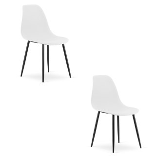 Krzesło WAT białe / nogi czarne x 2