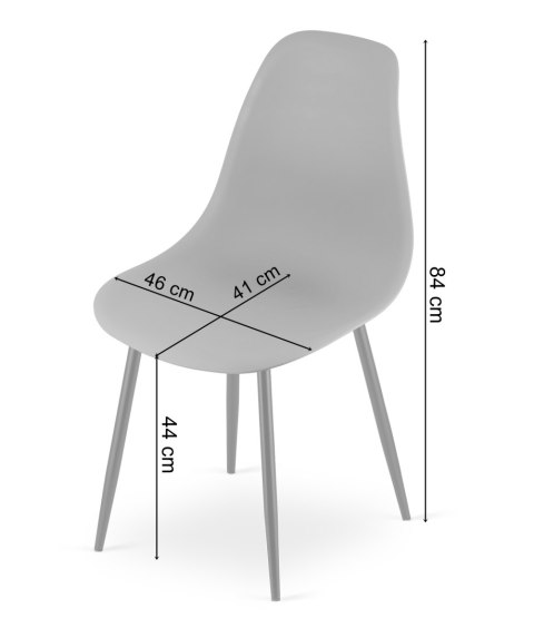 Krzesło WAT białe / nogi czarne x 2