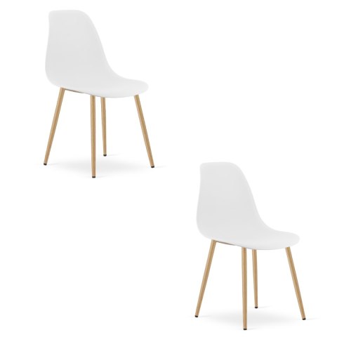 Krzesło WAT białe / nogi naturalne x 2