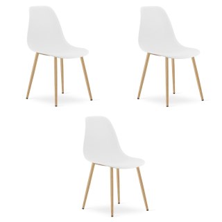 Krzesło WAT białe / nogi naturalne x 3