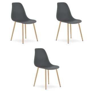 Krzesło WAT ciemnoszare / nogi naturalne x 3