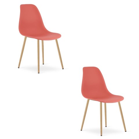 Krzesło WAT cynober / nogi naturalne x 2