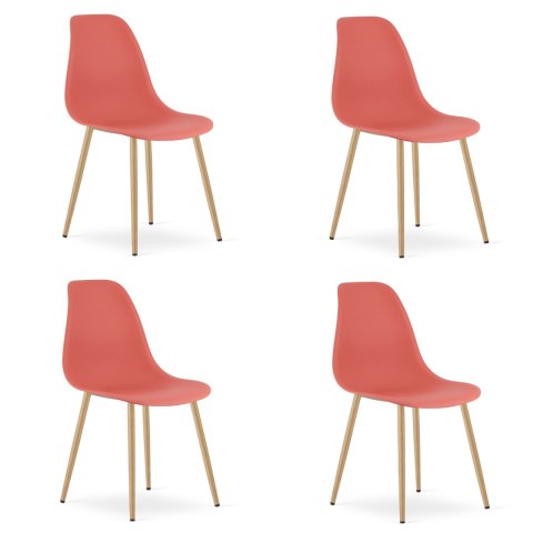 Krzesło WAT cynober / nogi naturalne x 4
