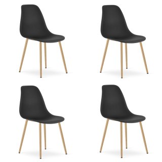 Krzesło WAT czarne / nogi naturalne x 4