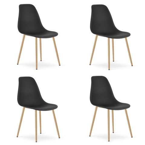 Krzesło WAT czarne / nogi naturalne x 4