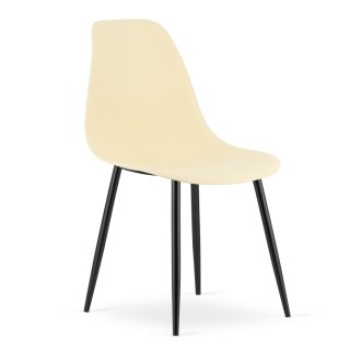 Krzesło WAT kremowe / nogi czarne x 2