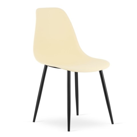 Krzesło WAT kremowe / nogi czarne x 2