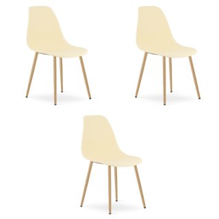 Krzesło WAT kremowe / nogi naturalne x 3