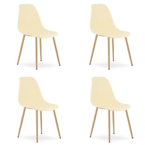 Krzesło WAT kremowe / nogi naturalne x 4