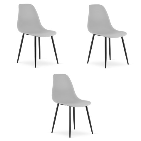 Krzesło WAT szare / nogi czarne x 3