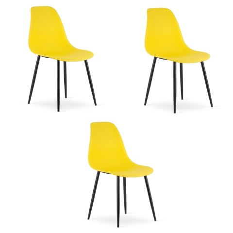 Krzesło WAT żółte / nogi czarne x 3