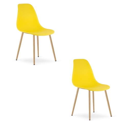 Krzesło WAT żółte / nogi naturalne x 2