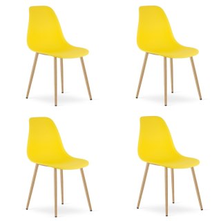 Krzesło WAT żółte / nogi naturalne x 4