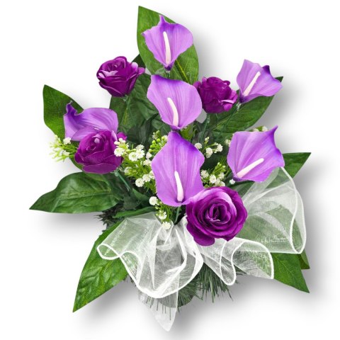 BUKIET WKŁAD DO WAZONU KWIATY STROIK NA CMENTARZ GRÓB POMNIK