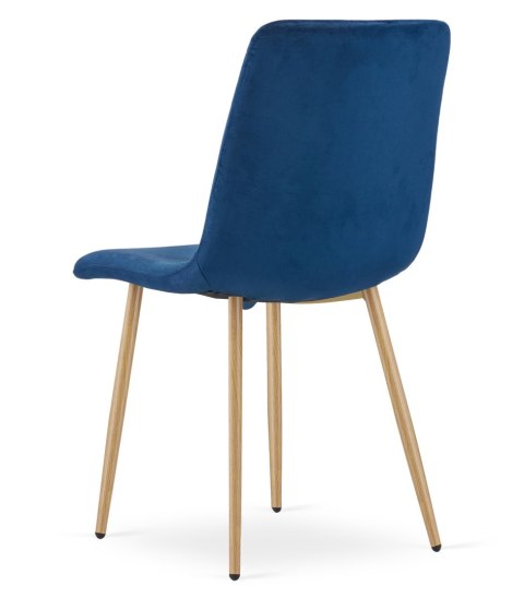 Krzesło TURIN - granat aksamit / nogi kolor drewna x 4