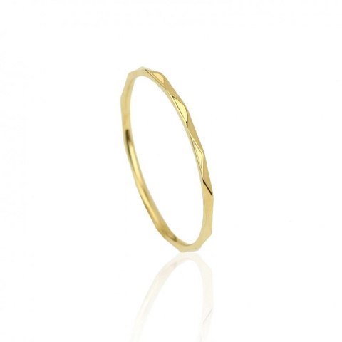 Pierścionek stal chirurgiczna platerowana złotem PST581, Rozmiar pierścionków: US8 EU17