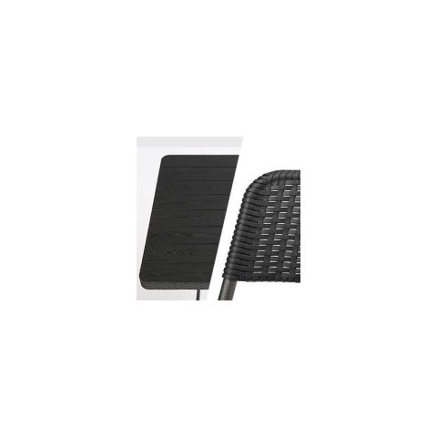 Zestaw Mebli ogrodowych 3w1 Stół + 2 krzesła imitacja rattanu, balkonowy Czarny SC07