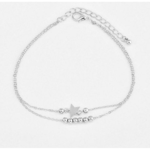 BRANSOLETKA NA NOGĘ KOSTKĘ ANANAS SREBRNA B210S