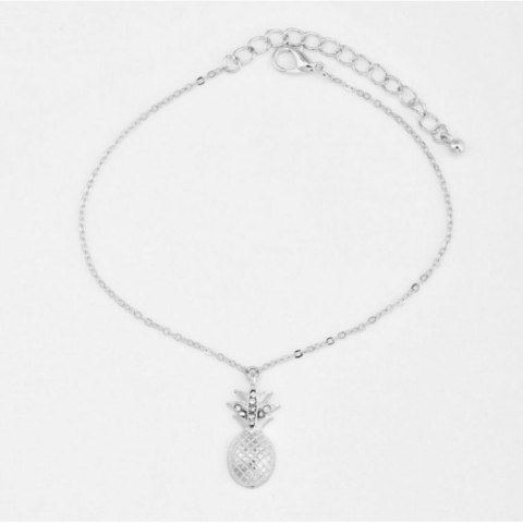 BRANSOLETKA NA NOGĘ KOSTKĘ ANANAS SREBRNA B210S