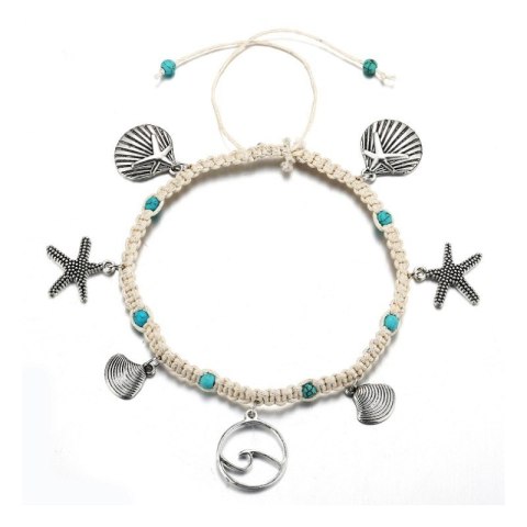 Bransoletka na stopę muszelka B446