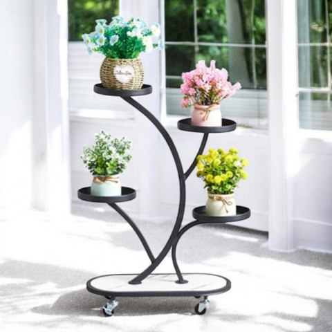 Kwietnik, regał, stojak na kwiaty metalowy na kółkach 50x 25x 80cm SZ43CZ