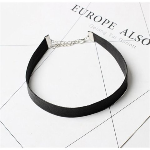 NASZYJNIK CHOKER SKÓRZANY - CZARNY N480CZ
