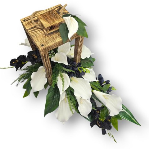 STROIK NA CMENTARZ GRÓB DREWNIANY LAMPION LATARNIA KALIE