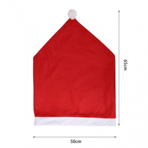 Pokrowiec na krzesło czapka Mikołaja 65cm x 50cm czerwona 1szt KSN69