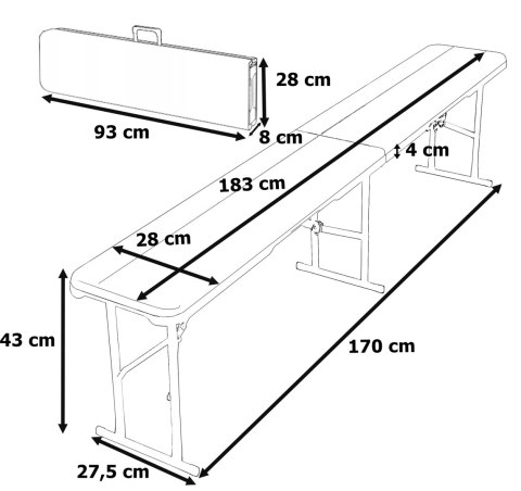 Zestaw cateringowy Woodland Brown stół + 2 ławki