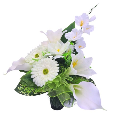 BUKIET WKŁAD DO WAZONU KWIATY NA CMENTARZ GRÓB ŚWIĘTO ZMARŁYCH