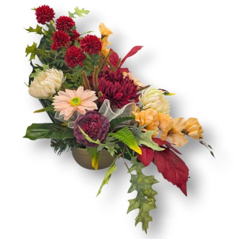 STROIK NA CMENTARZ JESIENNE KWIATY NA GRÓB POMNIK MISA WSZYSTKICH ŚWIĘTYCH