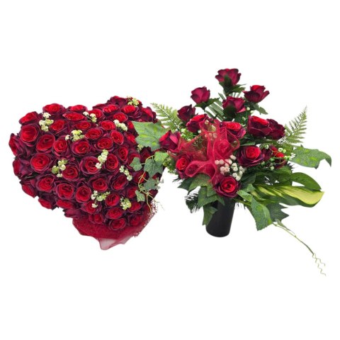 Bukiet flakon stroik na cmentarz kompozycja kwiatowa na wszystkich świętych