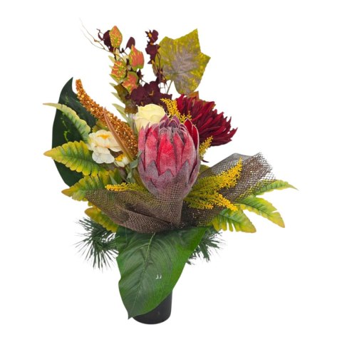 Bukiet flakon stroik na cmentarz kompozycja kwiatowa na wszystkich świętych