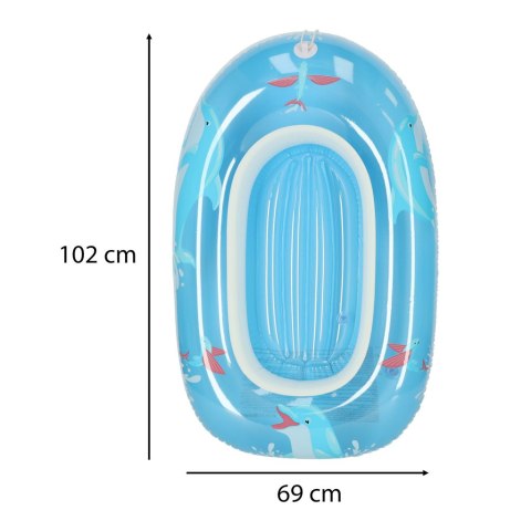 BESTWAY 34037 Kółko do pływania dla niemowląt koło pontonik dla dzieci dmuchany z siedziskiem łódka ponton niebieski 3+ 45kg