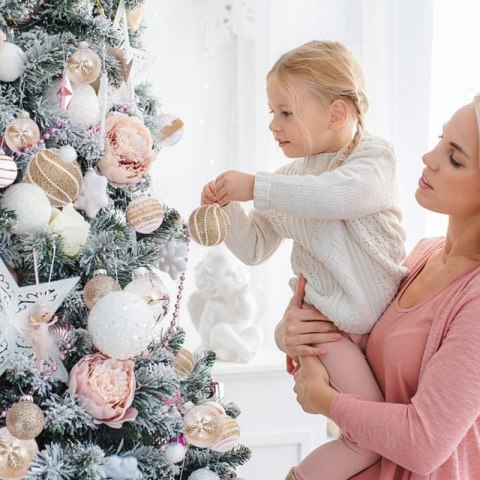 Komplet 9 sztuk bombek bożonarodzeniowych w opakowaniu średnica 7cm złote BSN18