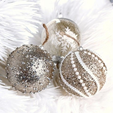 Komplet 9 sztuk bombek bożonarodzeniowych w opakowaniu średnica 7cm złote BSN18