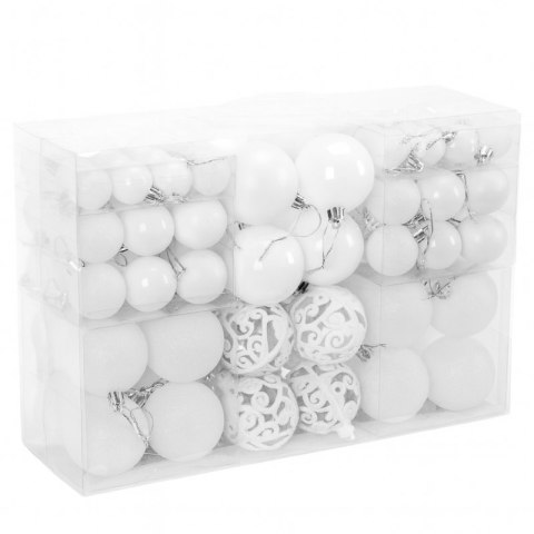 Komplet bombek bożonarodzeniowych 100szt. w opakowaniu białe BSN40