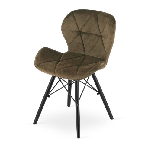 Krzesło LAGO Aksamit - brąz / nogi czarne x 2