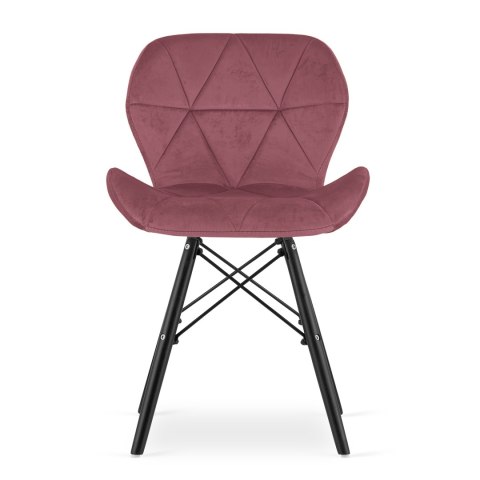 Krzesło LAGO Aksamit - ciemny róż / nogi czarne x 2