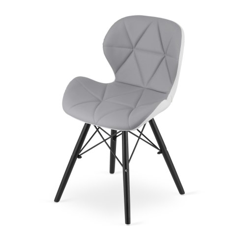 Krzesło LAGO ekoskóra - szaro-białe / nogi czarne x1